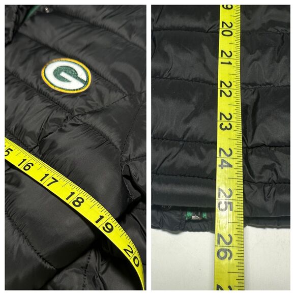 Green Bay Packers Black Puffer Jacket Women's Size Small NFL Team Apparel - Picture 8 of 10